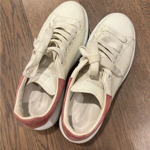 Alexander McQueen Cream and Pink Sneakers